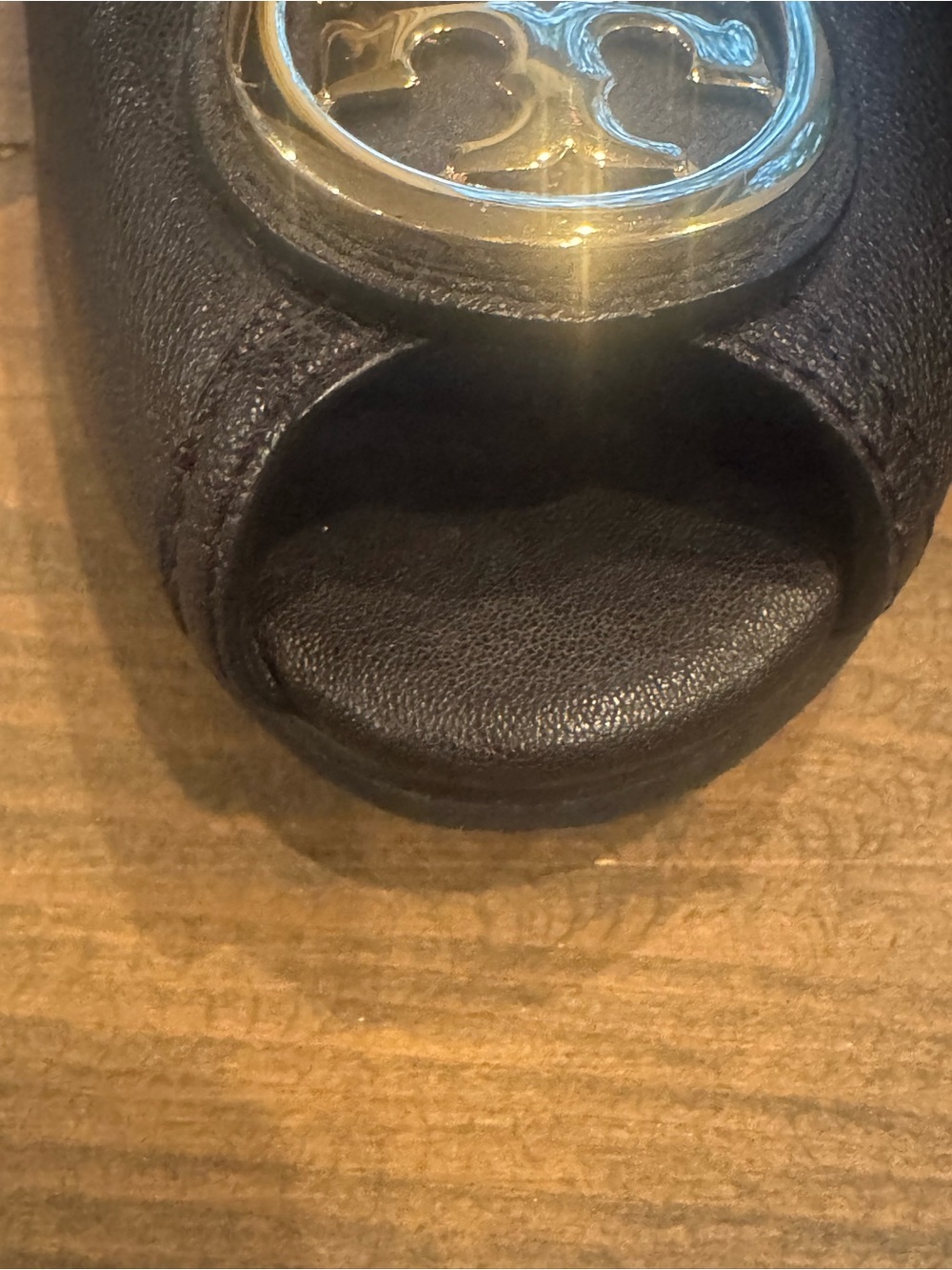 Tory Burch Wedge Heels 9.5M Black Leather - Picture 11 of 16